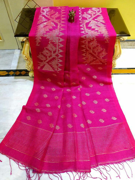 Pure Linen Korat Jamdani Saree – Design 10