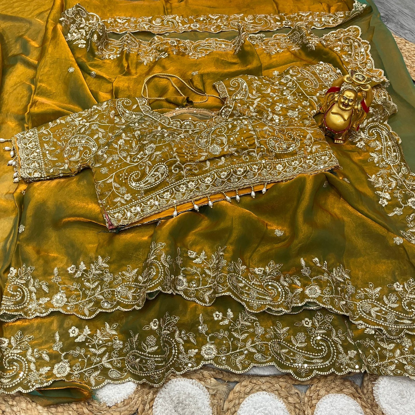 Pure Space Silk Saree with Ready-Stitched Blouse -Design 11