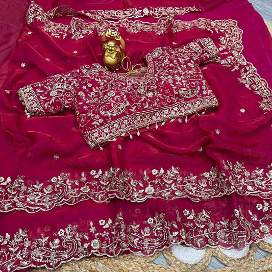 Pure Space Silk with Ready-Stitched Blouse -Design 01