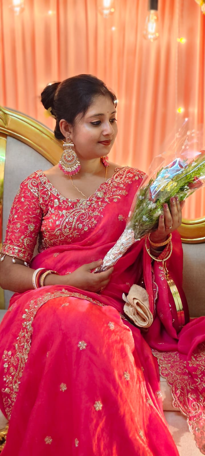Pure Space Silk Saree with Ready-Stitched Blouse -Design 01