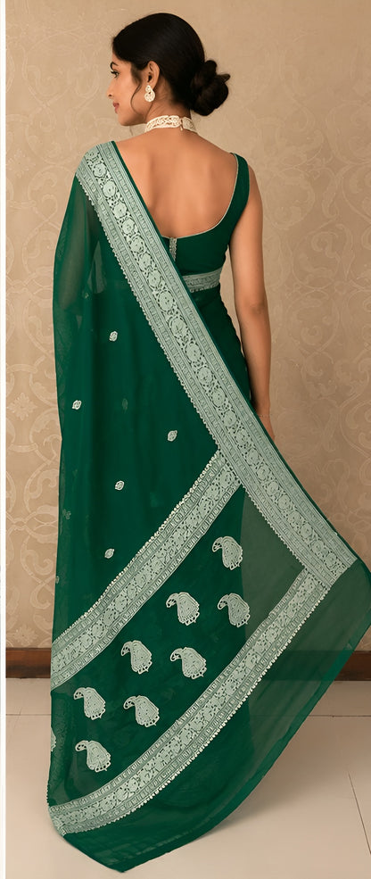 Pure Handloom Chiffon Khaddi Saree Design 06