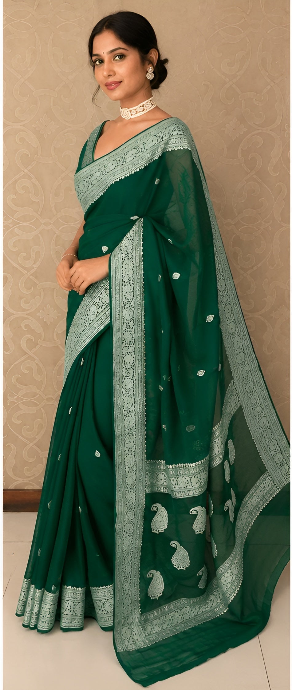 Pure Handloom Chiffon Khaddi Saree Design 06