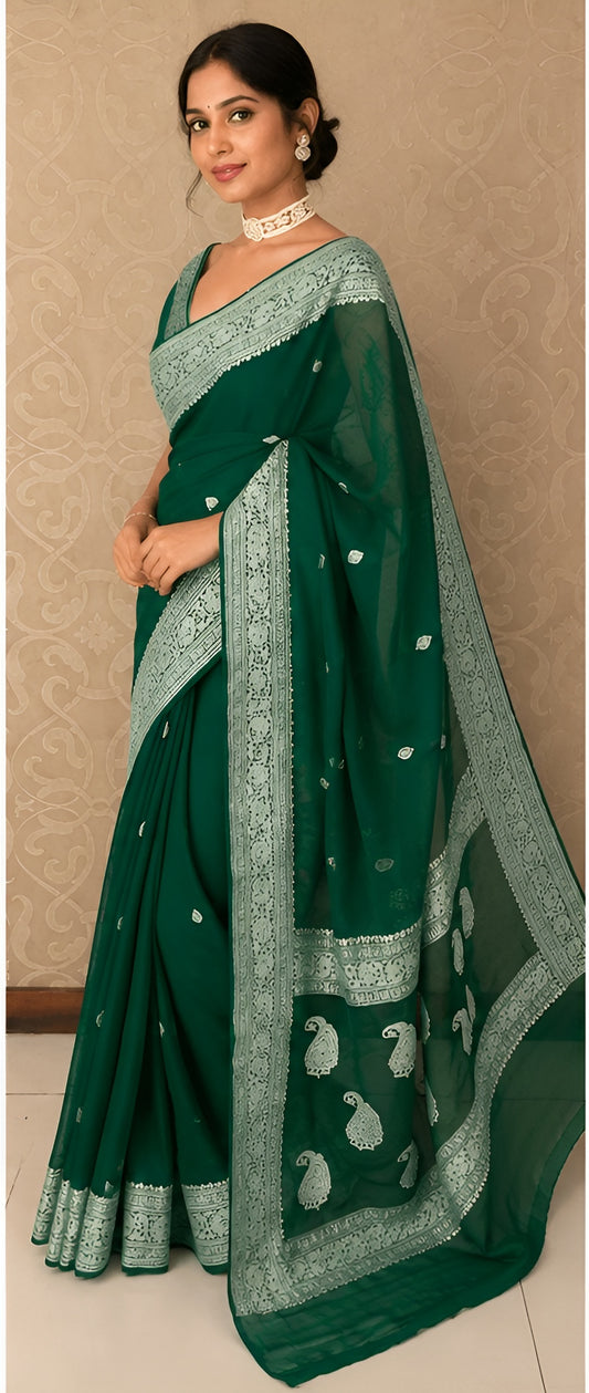 Pure Handloom Chiffon Khaddi Saree Design 06