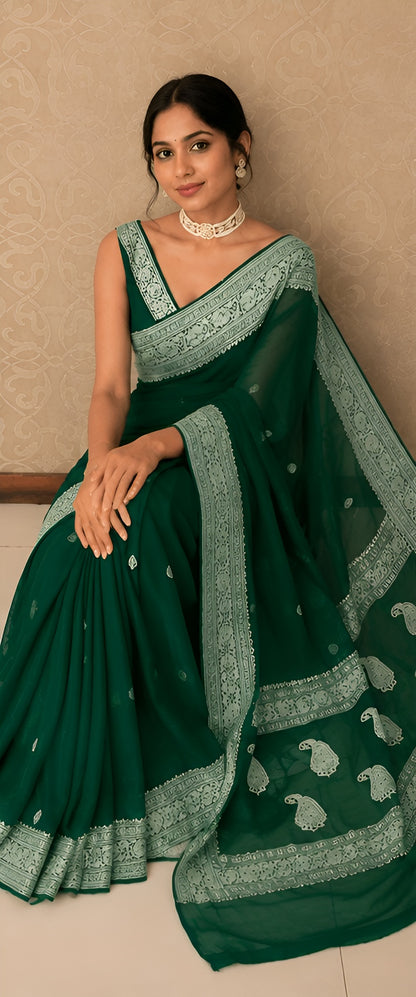 Pure Handloom Chiffon Khaddi Saree Design 06
