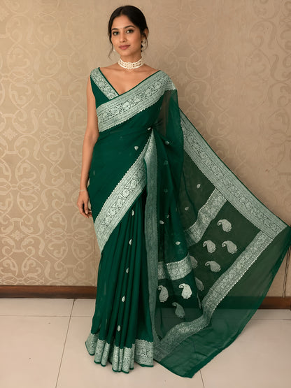 Pure Handloom Chiffon Khaddi Saree Design 06