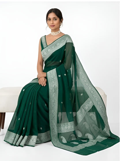 Pure Handloom Chiffon Khaddi Saree Design 06