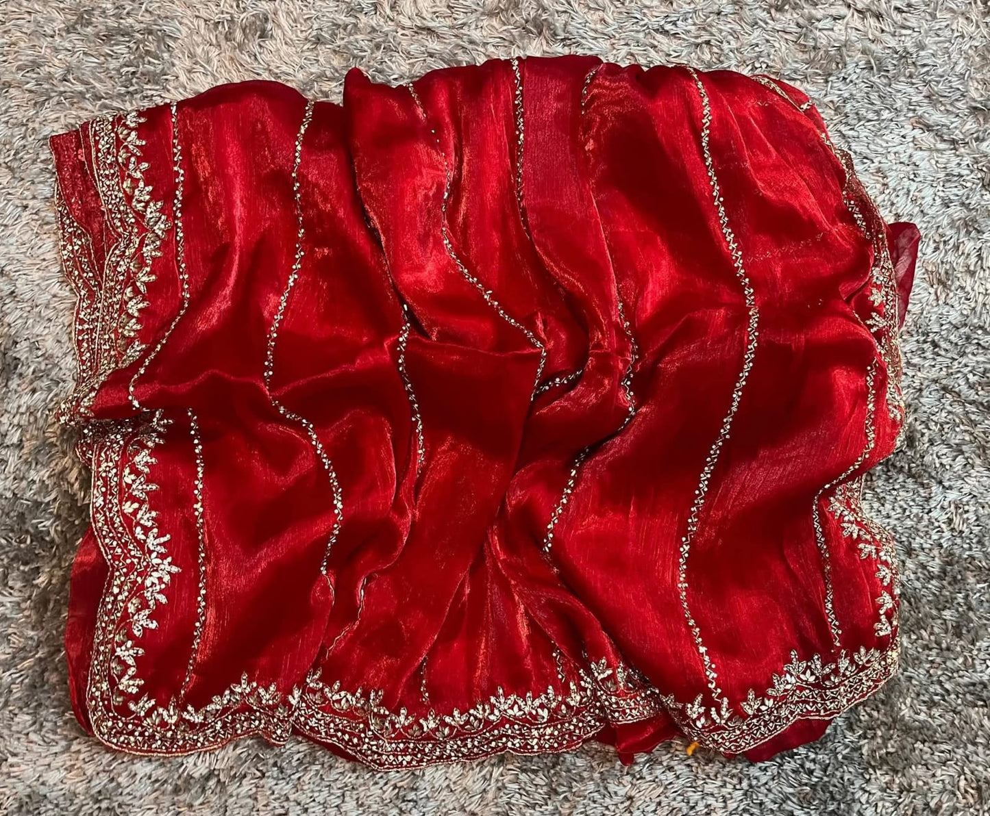 Zimmy Choo Saree with Handcrafted Cutdana Work | Tumpi's Collection