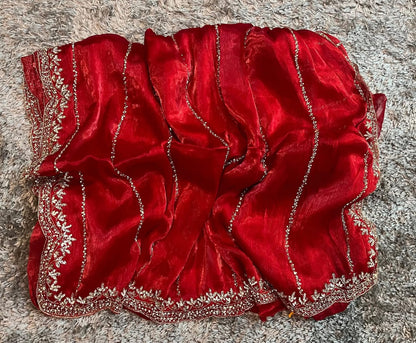 Zimmy Choo Saree with Handcrafted Cutdana Work | Tumpi's Collection