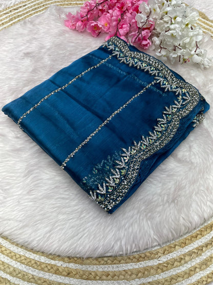 Zimmy Choo Saree with Handcrafted Cutdana Work | Tumpi's Collection