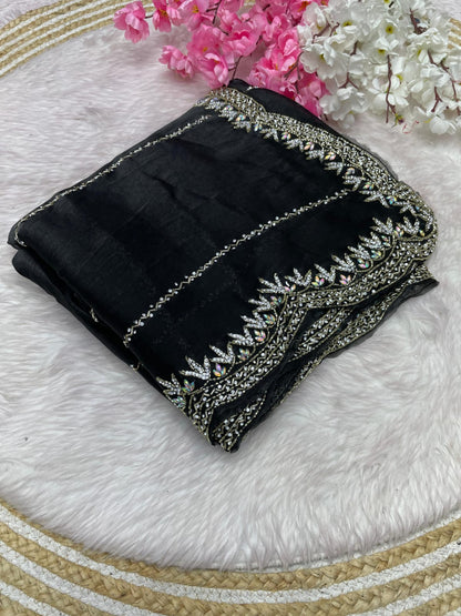 Zimmy Choo Saree with Handcrafted Cutdana Work | Tumpi's Collection