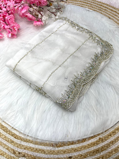 Zimmy Choo Saree with Handcrafted Cutdana Work | Tumpi's Collection