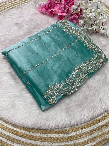 Zimmy Choo Saree with Handcrafted Cutdana Work | Tumpi's Collection