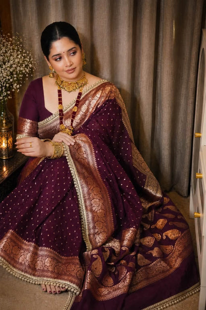 Premium Khaddi Georgette -Maroon
