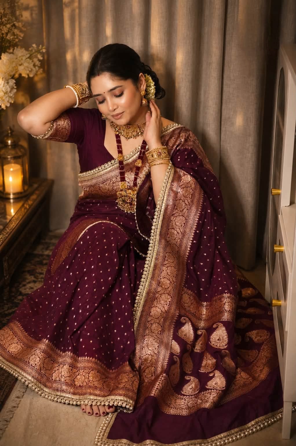 Premium Khaddi Georgette -Maroon