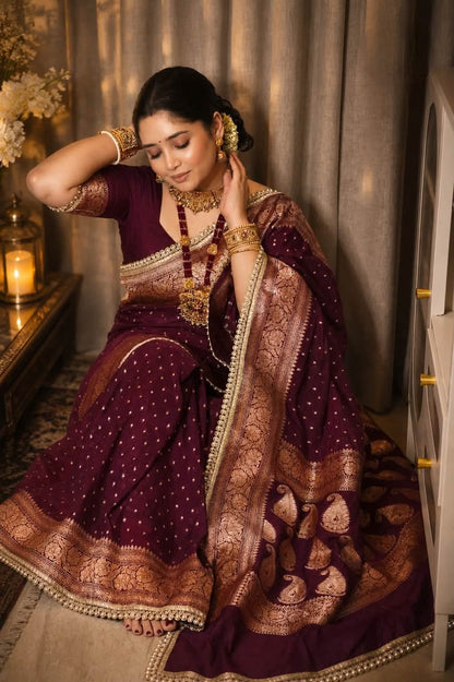 Premium Khaddi Georgette -Maroon