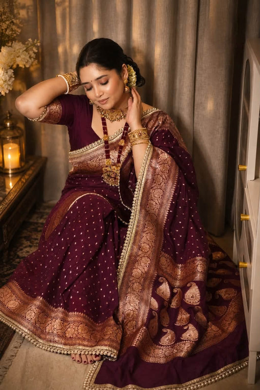 Premium Khaddi Georgette -Maroon
