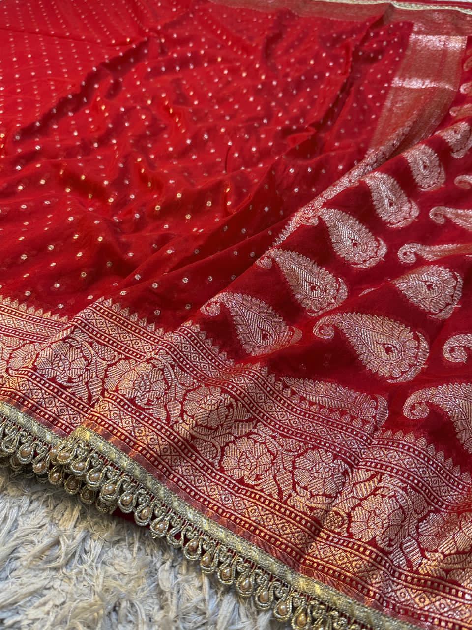 Premium Khaddi Georgette -Red