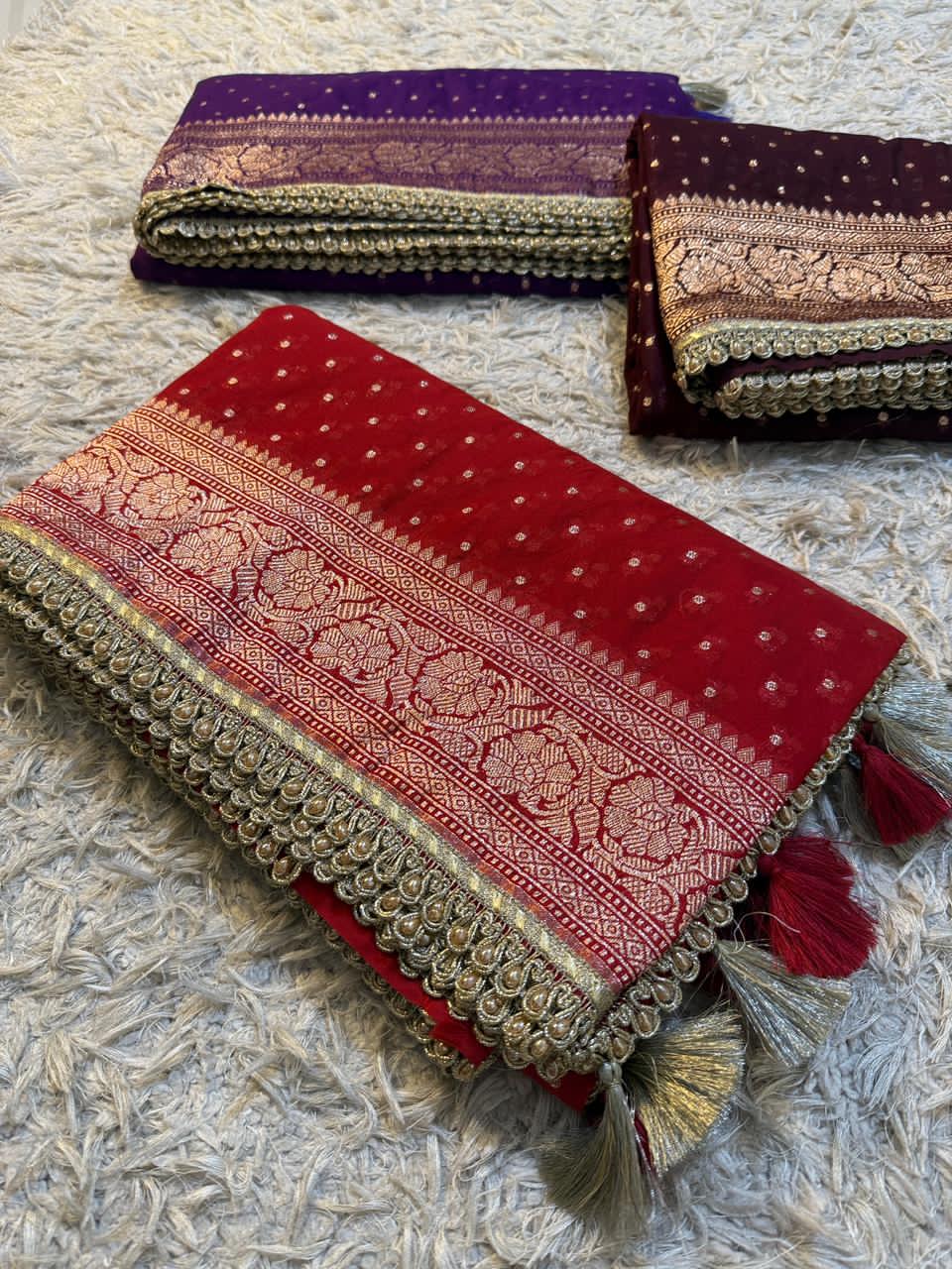 Premium Khaddi Georgette -Red