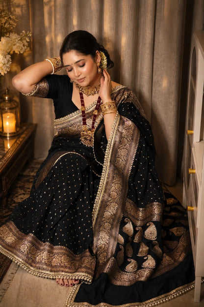 Premium Khaddi Georgette -Black