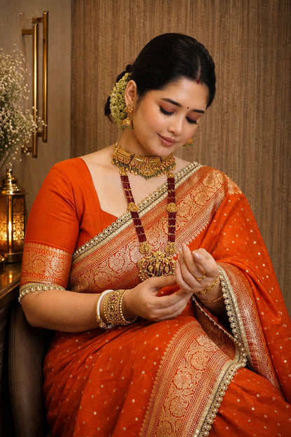 Premium Khaddi Georgette -Orange