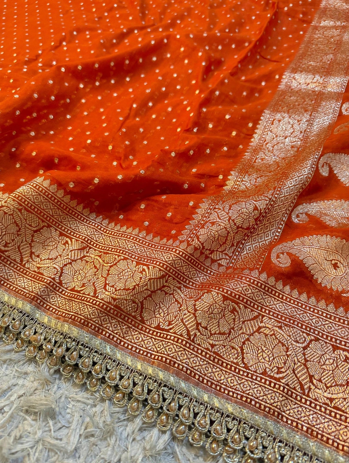 Premium Khaddi Georgette -Orange