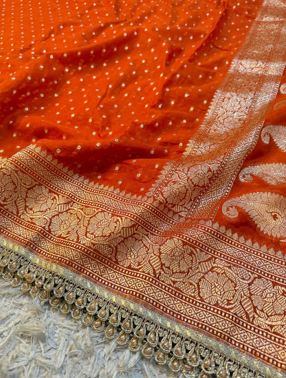 Premium Khaddi Georgette -Orange