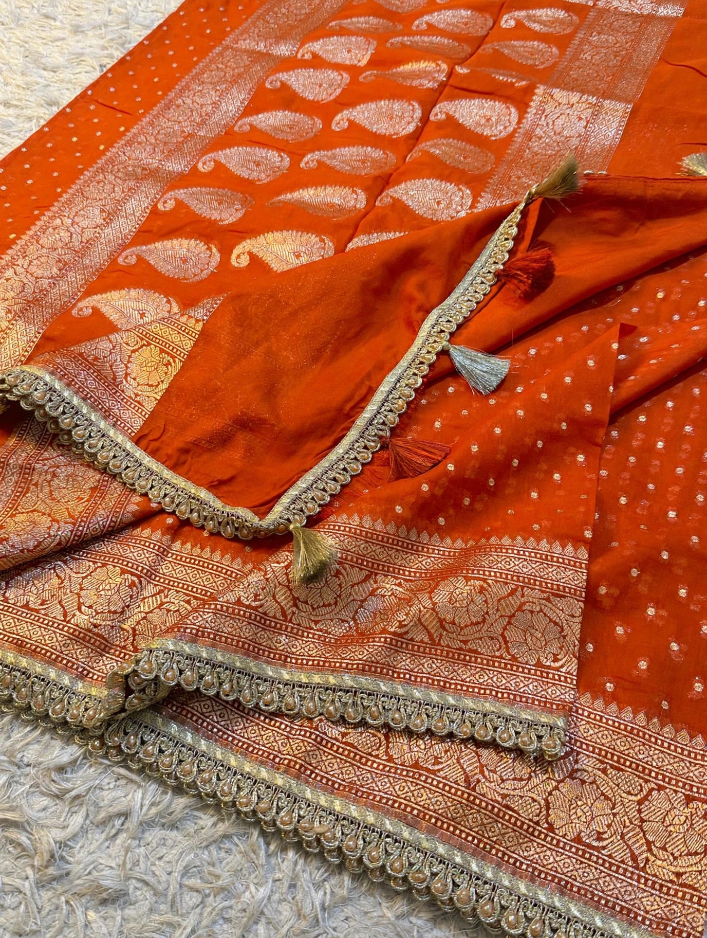 Premium Khaddi Georgette -Orange