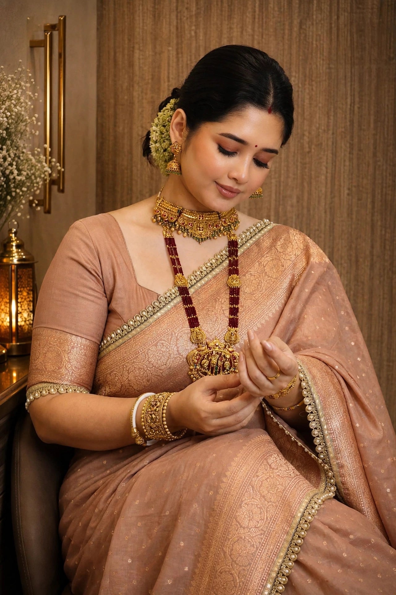 Premium Khaddi Georgette -Light Copper Beige