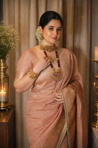 Premium Khaddi Georgette -Light Copper Beige