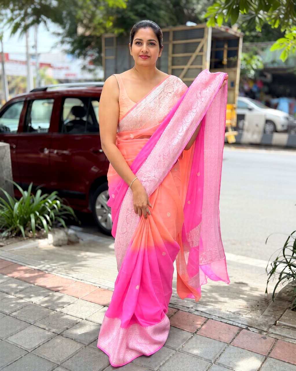 Pure Handloom Chiffon Khaddi Saree – Design 02