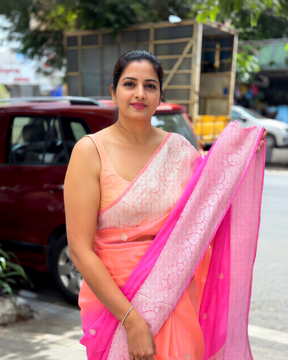 Pure Handloom Chiffon Khaddi Saree – Design 02