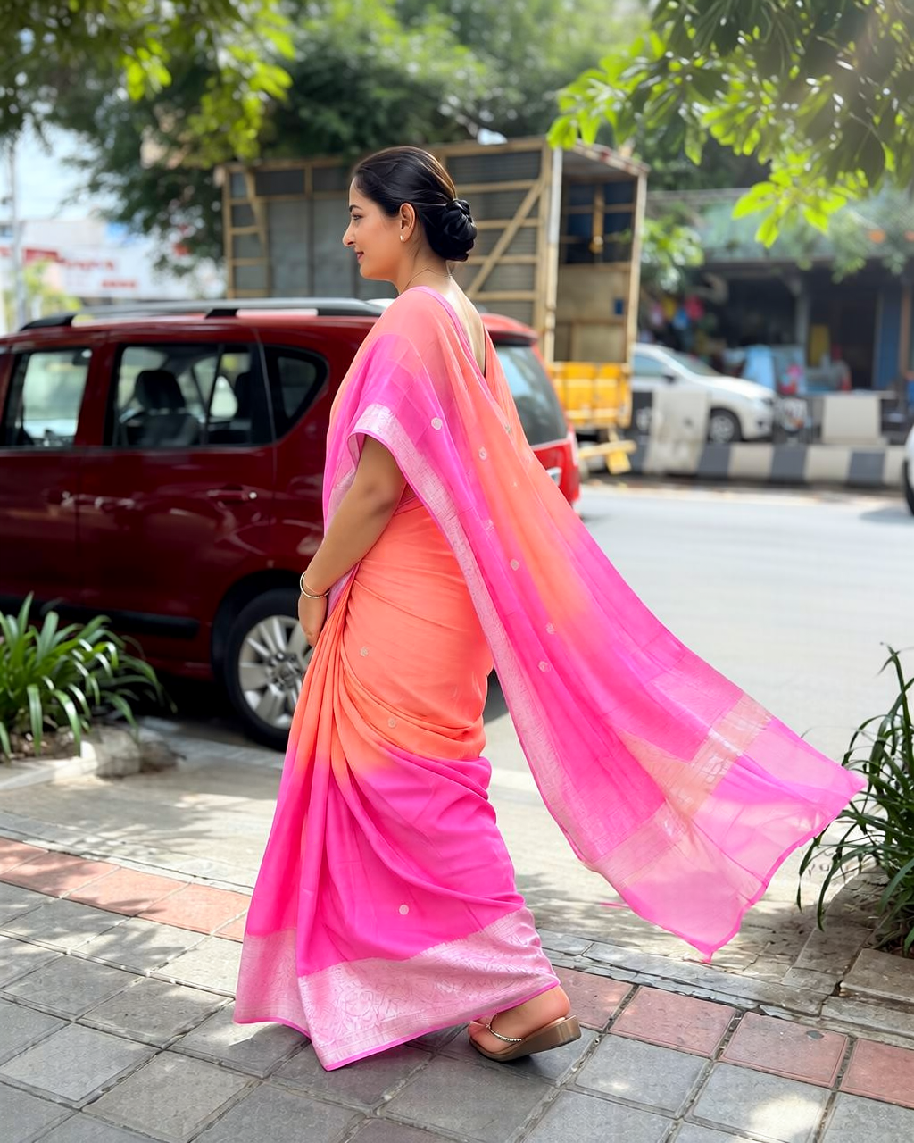 Pure Handloom Chiffon Khaddi Saree – Design 02
