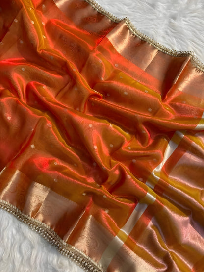 Tissue Banarasi Silk Saree for Wedding Party and Festive Wear