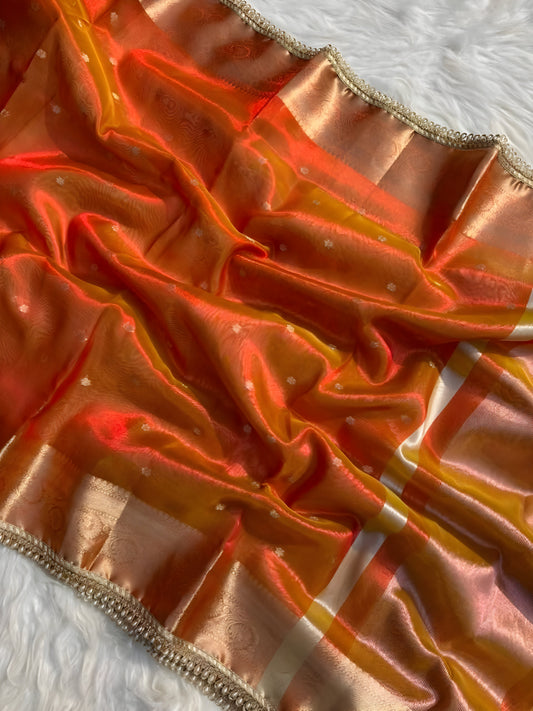 Tissue Banarasi Silk Saree for Wedding Party and Festive Wear