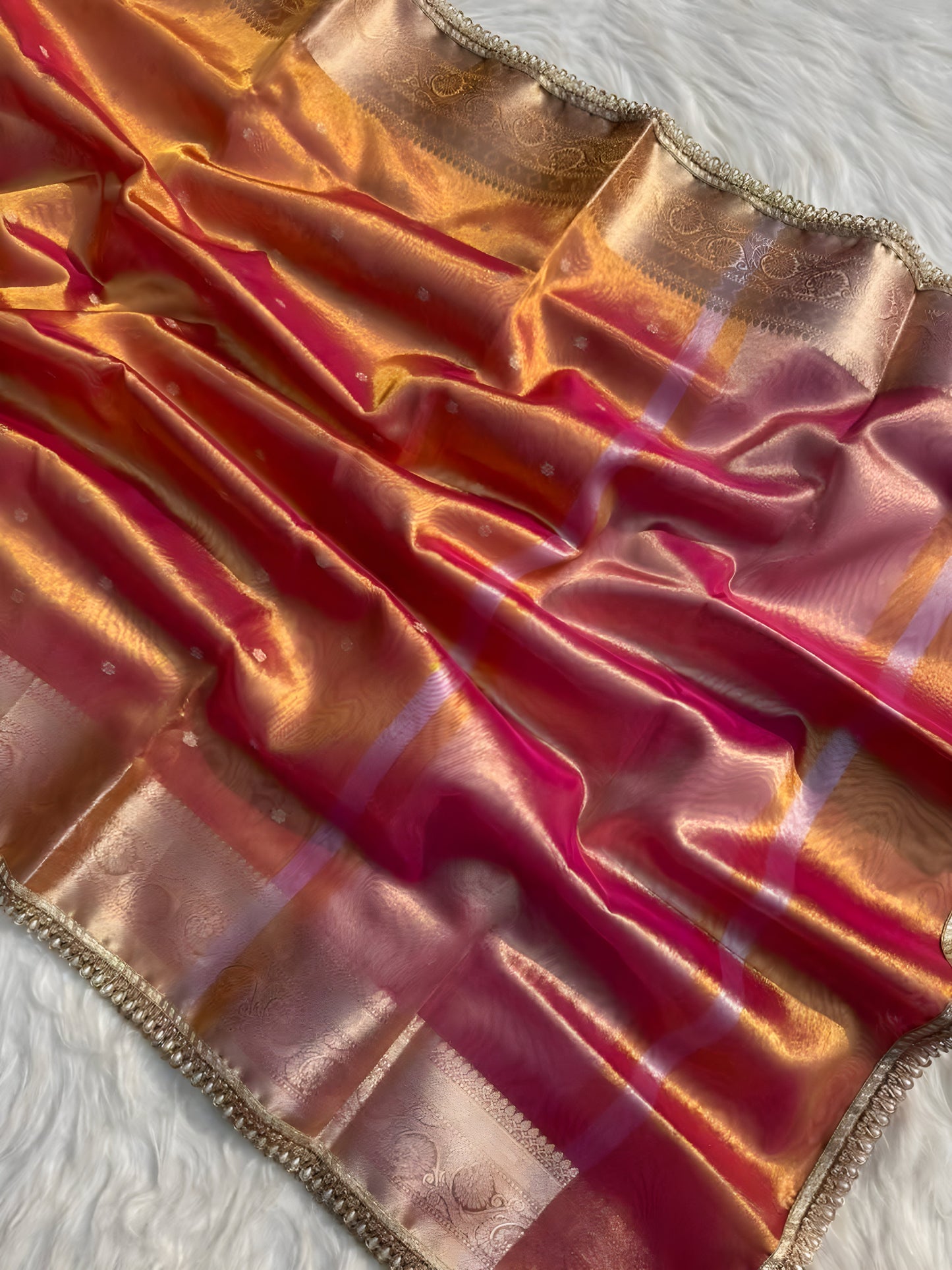 Tissue Banarasi Silk Saree for Wedding Party and Festive Wear