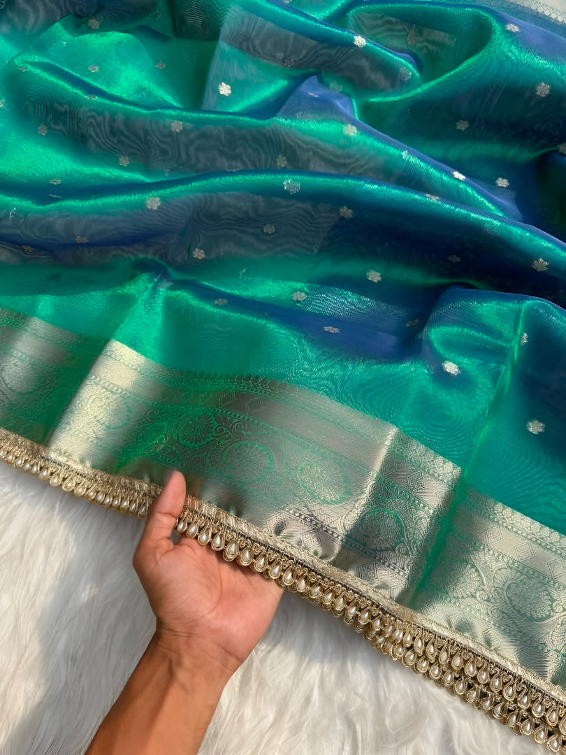 Tissue Banarasi Silk Saree for Wedding Party and Festive Wear