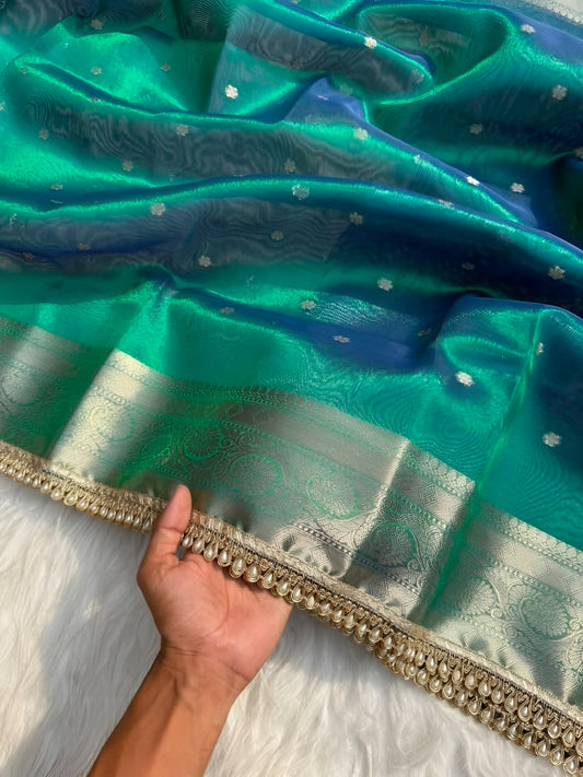 Tissue Banarasi Silk Saree for Wedding Party and Festive Wear