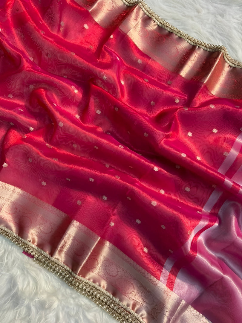 Tissue Banarasi Silk Saree for Wedding Party and Festive Wear