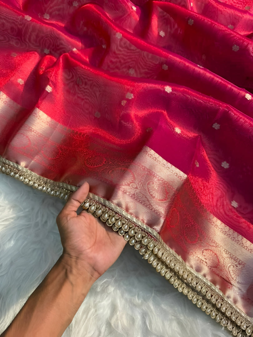 Tissue Banarasi Silk Saree for Wedding Party and Festive Wear
