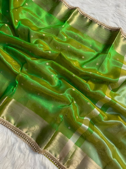 Tissue Banarasi Silk Saree for Wedding Party and Festive Wear