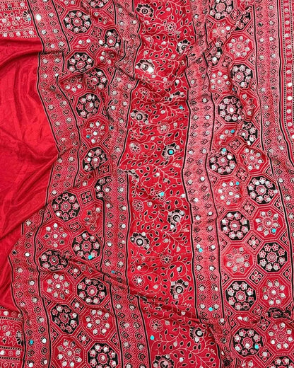 Mirror work Ajrakh modal - Design 01