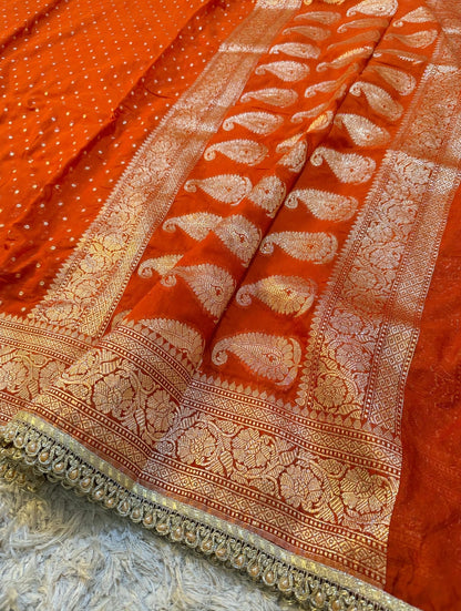 Premium Khaddi Georgette -Orange